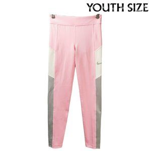 NIKE Girls Dri-Fit Leggings Full-length Large (Pink, Grey, White)- NWT
